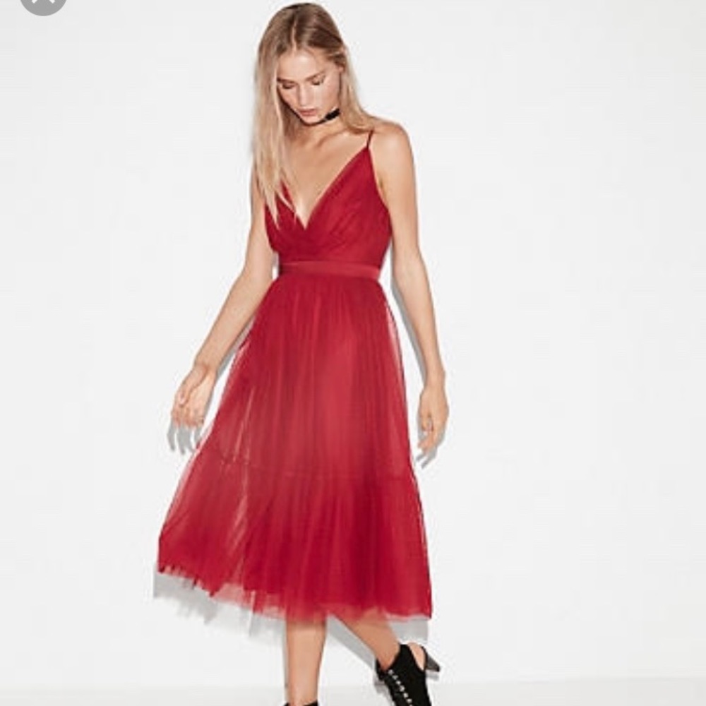 Red tulle ballerina dress.